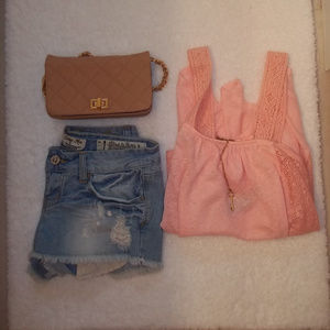 NWT Pink Crochet No Boundaries Top Size Small